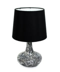 Purple Mosaic Glass Table Lamp With Matching Fabric Shade Genie Style Contemporary Accent Light For Living Room Or Bedroom Foyer Or Office
