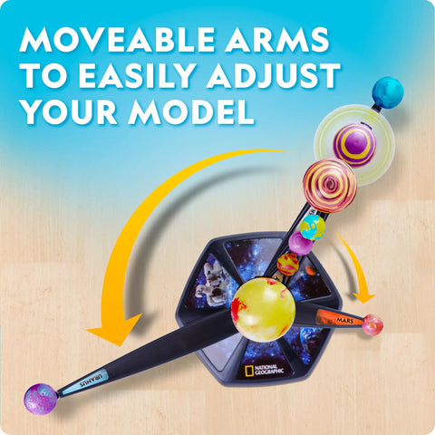 Glow In The Dark Solar System Model Kit For Kids Ages 8-12 Build A 3D Planetary System With Movable Arms Painted Planets