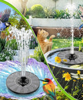 Solar Powered Bird Bath Fountain Upgrade 2026 For Garden Pond Pool And Patio, Includes 4 Fixed Rods And 7 Nozzles