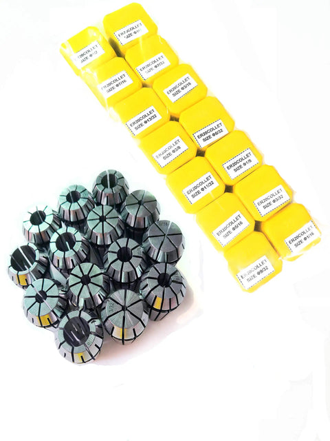 14 Piece Spring Collet Set For CNC Engraving And Milling Lathe Tools ER20 Collets 1/16 to 1/2 inch gripping range