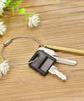 Heavy Duty 6 Inch Stainless Steel Wire Key Rings with keys and tools on wooden surface