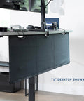 71-inch desktop with 60-Inch Under Desk Privacy Panel With Cable Management Sleeve And Wire Hider Kit Black Desk Skirt System Desk-Skirt-60 For A Clean Chill Workspace And Focused Workday