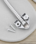 Close-up of 2 Pack 408Mm Stainless Steel Flexible Door Conduit for Electrical Wiring with mount holes and screws