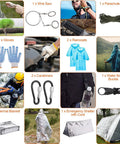 125 Piece Survival Kit For Outdoorsy Folks And Women, Ultimate Backcountry Emergency Gear with wire saw, raincoats, thermal blanket