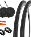 2 Pack 700x25c Road Bike Tire With Inner Tube And Levers, Foldable Replacement Tires With Liners, Puncture Resistant, Kevlar Bead