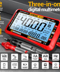 Auto Ranging Digital Multimeter With Large LCD Display And 4000 Count Voltage Tester TRMS Volt Meter on table with probes