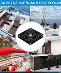Two Pack Seven Inch Square Swivel Base Delivering A Tight Fit And Smooth Operator Spin Heavy Duty Flat Mount Bracket For Boat Seats Recliners And Bar Stools Black on a variety of settings.