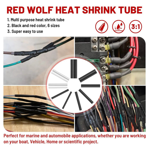 Adhesive-Lined Heat Shrink Tubing Kit Marine Grade 320 Pieces 3 To 1 Shrink Ratio Waterproof Electrical Wire Insulation