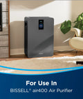 Air400 purifier in modern room setting for Air Purifier Replacement Filter Pack For Air400 With HEPA Filter And Activated Carbon