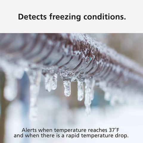 Frozen pipe example for WiFi Water Leak Detector and Freeze Alarm with Alexa Compatibility, Smart Home Leak Sensor