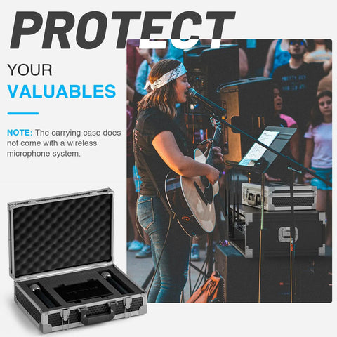 Rugged Aluminum Alloy Carrying Case Workhorse With Dual Layer Customizable Foam For Wireless Microphone Systems and Camera Gear Transport