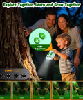 Kid Friendly 4K Handheld Microscope With 2.0 Inch Screen Rechargeable Camera Includes 6 Slides Game Changer For Indoor Outdoor Exploration Portable Science Toy For Ages 3 To 12 Easy To Use For Curious Young Explorers. child using handheld microscope on tree bark at night