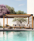 Outdoor pergola with Heavy Duty 4x4 Pergola Bracket Kit Built To Last With Waterproof Coating Corner Brackets For Wood Posts DIY Post Base Hardware