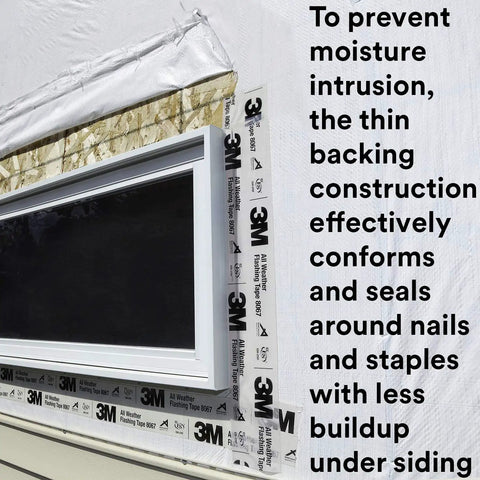 All Weather Flashing Tape 6 Inch By 75 Foot Roll With Adhesive Backed Split Liner Waterproof Seal for windows installation view