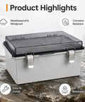 IP67 Waterproof Outdoor Junction Box With Hinged Cover And Cable Glands, Tough As Nails Heavy Duty ABS Electrical Enclosure With Rustproof 304 Stainless Steel Latches, Thick Rubber Seal, Weatherproof For Harsh Outdoor Use on wet stone