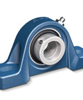 Two Bolt Pillow Block Bearing With Set Screw Locking Built Tough For Normal Duty Relubricatable Cast Iron Housing And Steel Insert