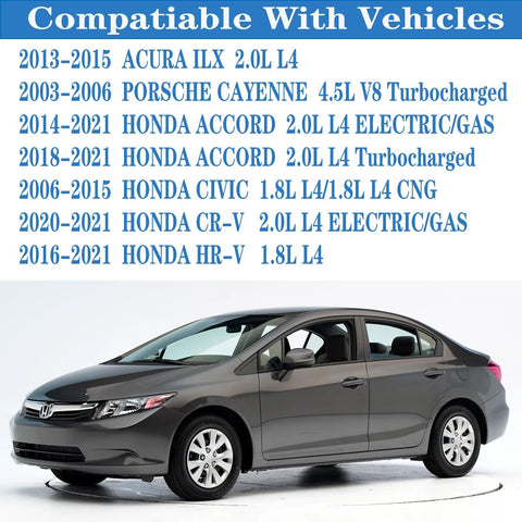 Side view of a gray Honda Civic, compatible with Plug And Play VVT Solenoid Gasket Replacement 15826RNA A01 Fits Honda Civic 2006 2015
