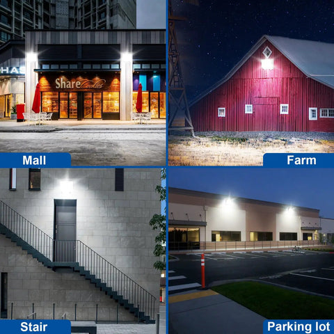 Heavy Duty Outdoor LED Wall Pack Light With Dusk To Dawn Photocell, illuminating mall, farm, stair, parking lot