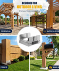 Heavy Duty 4x4 Post Base for Concrete Foundations, Galvanized Steel Outdoor Bracket Set of 6 on pergola, deck, fence and mailbox posts