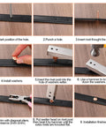 Step-by-step guide for using DIY Leather Rivet Kit With 100 Sets Copper Rivets And Burrs For Leather Brass Fastener Install Tool, showing rivet installation process.