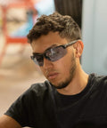 Tacana ANSI Z87.1 Safety Glasses for Men With Anti Fog Lenses shown worn during work in an outdoor task setting
