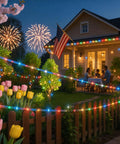 132ft LED Rope Lights Outdoor Waterproof Color Changing String Lights With Remote 400 LEDs 16 Colors in a garden setting