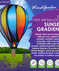 Sunset Gradient Hot Air Balloon Wind Spinner 22 Inch Outdoor Decor For Patios Yards And Gardens That Spins With The Breeze