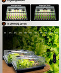 Seed Starter Tray With Full Spectrum LED Grow Light, 54-Cell Kit, two lighting modes, adjustable brightness, humidity dome.