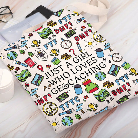 Geocache Tote Bag For Cachers And Outdoor Lovers Great Gift For Geocachers Who Live For The Hunt Durable Canvas With Design