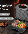 Compact 750W Electric Panini Press Grill And Double Sided Sandwich Maker Featuring Durable Nonstick Coating For Quick Indoor Cooking Easy Prep With 110V Us Plug with grilled shrimp and patties.