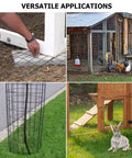 4 scenes showing 24 Inch By 50 Foot 19 Gauge Black Vinyl Coated Welded Hardware Cloth Mesh For Home And Garden Fence applications.