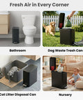 3 Gallon 12 Liter Dog Poop Trash Can With Lid And AbsorbX Odor Filter For Outdoor Use Rust Proof Matte Black Stainless Steel Pet Waste Bin With Soft Close Step Pedal For Backyard Bathroom And Office