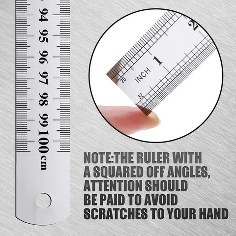 Set Of 6 Heavy Duty Stainless Steel Rulers 40 Inch Yard Sticks For DIY Pros And DIYers Woodworking School And Crafting