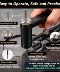 Amazon Tools adjustable sheet metal circle cutter, 2-12 in; black handle, silver bearing, cutting bit