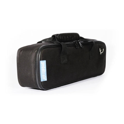 Ultra Compact Nano Plus 18 By 5 Inches Pedalboard soft case black angled view
