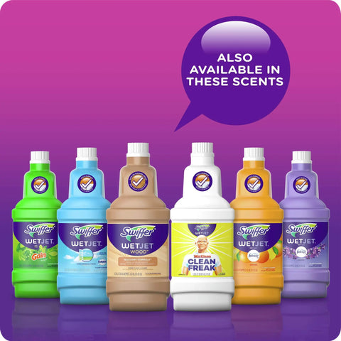 Various scents of WetJet Multi Purpose Floor Cleaner Solution With Febreze Refill For Hardwood Floors Lavender Scent Safe For All Sealed