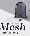 Heavy Duty Mesh Laundry Bag Large 24 By 36 With Secure Drawstring Closure Machine Washable displayed with measurements