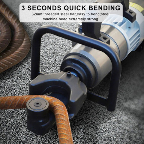 Uwytgf Portable Electric Hydraulic Rebar Bender Machine For 8Mm To 32Mm Steel Rods With 1800W Pure Copper Motor bending 32mm steel bar.