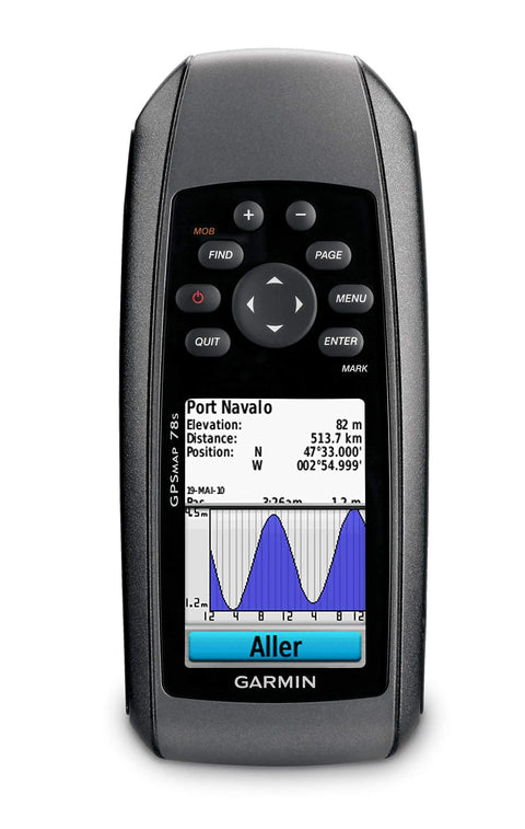 Front view of Beefed Up Marine GPS Navigator With Worldwide Chart Plotter And Floatable Design Barometric Altimeter