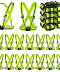 30 Pack Reflective High Visibility Safety Vests For Construction And Running Gear Lightweight Yellow Adjustable Straps One Size Fits Most
