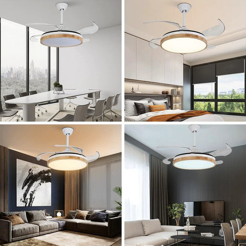 Ceiling Fan with Light 42 Inch Wireless Control Illuminated Fan for Living in modern dining and bedroom settings.