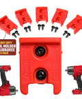 6 Pack Tool Holder For M18 M18V Cordless Tools Snap Fit Tool Organizer With Wall Mount Drill Holder, 12 Screws Displayed