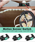 Installation of 6 Pack 12V 24V PIR Sensor Motion Detector LED Light Switch For Flexible LED Strip Lights Black Infrared Sensing Auto On Off Timer Controller