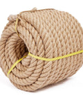 Coiled Go-To Heavy Duty Natural Jute Rope 1 1/2 Inch By 100 Feet For Crafts Gardening Bundling Hammock Nautical Decor Tug Of War