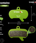 Graphene Brake Pads For SRAM Maven X Large GraphEx Tech for ebikes with measurements and contents shown