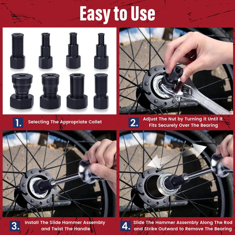 12pcs Blind Hole Collet Bearing Puller Set With Slide Hammer Built Tough Pro Grade Internal Bearing Extractor Kit use guide