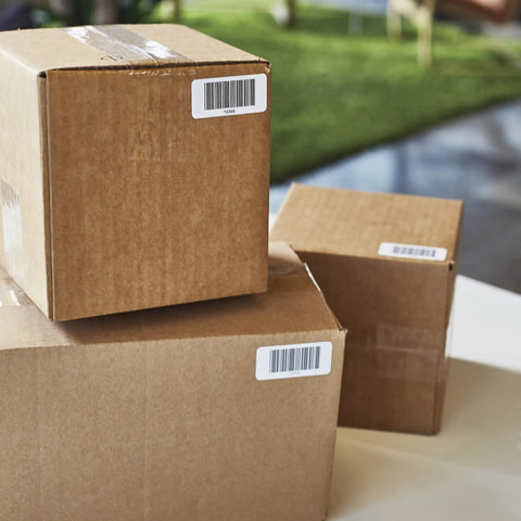 No Sweat Multi Purpose Thermal Labels For Labelwriter Printers 1 By 2 1 8 Inch on shipping boxes for easy inventory tracking.