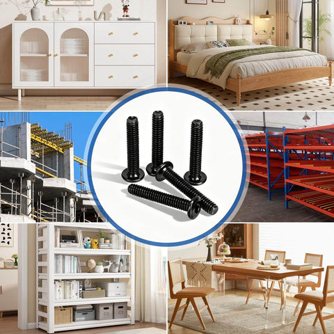 50 Pack 1/4-20 Hex Socket Cap Screws Flat Head Allen Bolts Black Oxide Stainless Steel 304 18-8 Fully Threaded 1 Inch Long With 0.504 Inch Head Diameter Built To Last For DIY Projects And Machine Shop Use surrounded by various home and construction scenes.