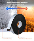 Pipe Insulation Wrap 32.8 Feet By 2 Inches With Aluminum Foil Layer Self Adhesive Foam for Freeze Protection shown outdoors.