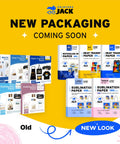 New packaging design announcement for Printer's Jack transfer paper products, featuring updated product boxes and graphics.